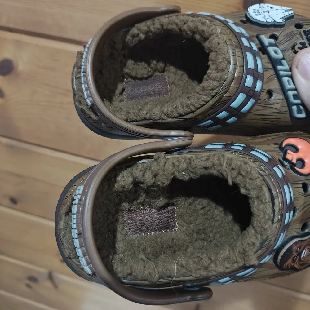 Chewbacca Crocs Star Wars Kids Toddler US Size C9 Fur Lined Brown Childrens 9
